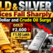 Gold & Silver Prices Fall Sharply as Dollar and Crude Oil Surge
