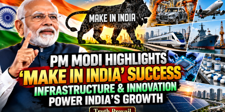 PM MODI HIGHLIGHTS ‘MAKE IN INDIA’ SUCCESS | INFRASTRUCTURE & INNOVATION POWER INDIA’S GROWTH