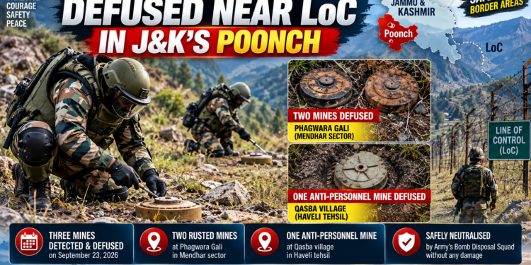 Three Mines Defused Near LoC in Poonch