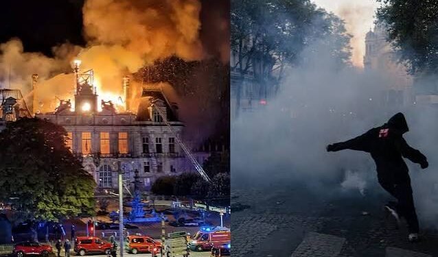 FRANCE PROTESTS TURN VIOLENT: 855 ARRESTED, SHOPS LOOTED, PUBLIC BUILDINGS SET ABLAZE