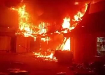 Massive Fire Ravages 35 Shops Near Jammu Railway Station — Crores Lost, Traders Face Devastating Setback!